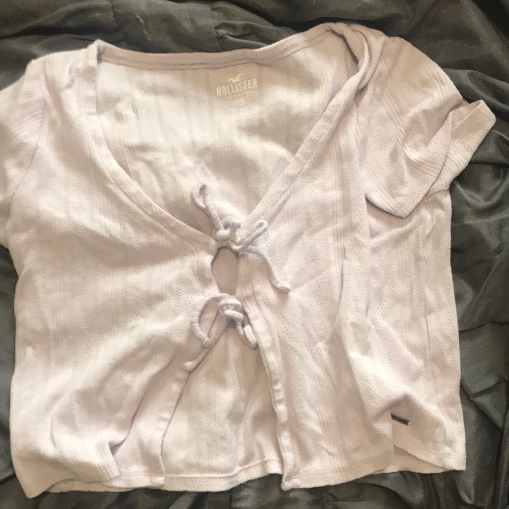 Light purple tied crop top Hollister